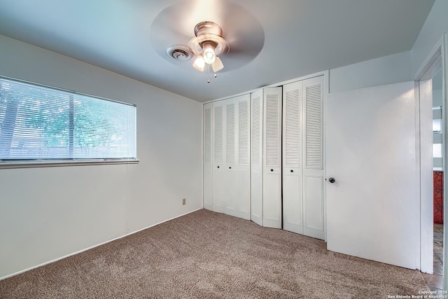 3206 Bluefield, San Antonio, TX 78230 - unfurnished bedroom with carpet, a closet, and ceiling fan