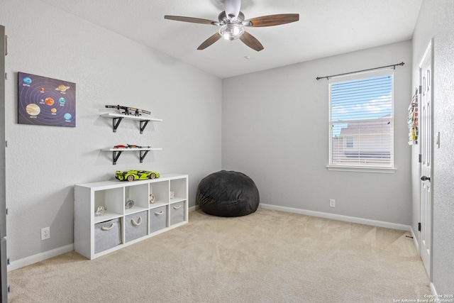 11227 Raw Sienna, Helotes, TX 78023 - miscellaneous room featuring ceiling fan, carpet, and baseboards