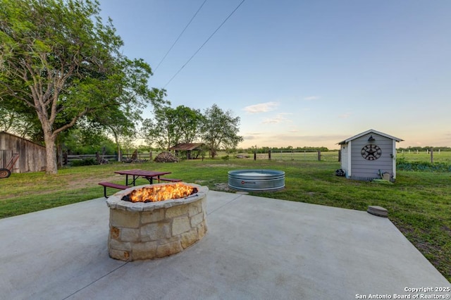 15592 Miller, Saint Hedwig, TX 78152 - view of patio with a fire pit