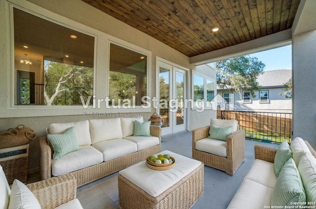 8119 Ventura Blvd, Selma, TX 78154 - sunroom featuring french doors