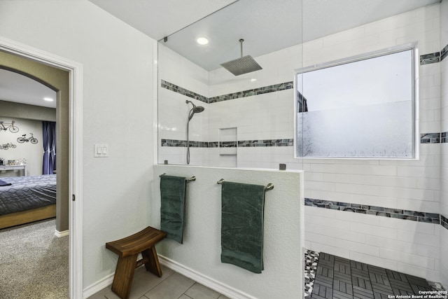 18131 Muir Glen Dr, San Antonio, TX 78257 - full bathroom with ensuite bathroom, a walk in shower, recessed lighting, and baseboards