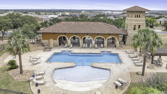 18131 Muir Glen Dr, San Antonio, TX 78257 - community pool featuring a patio