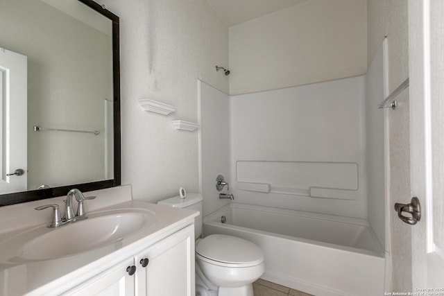 1023 Sundance Fall, San Antonio, TX 78245 - full bath with toilet, vanity, shower / bath combination, and tile patterned flooring