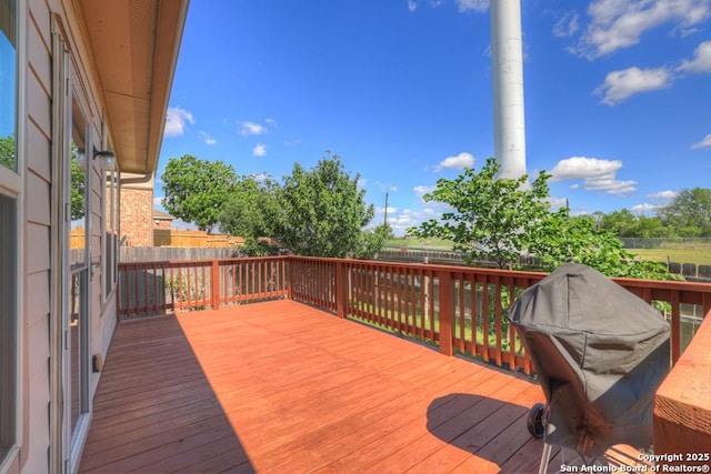 1902 Kalli Jo, New Braunfels, TX 78130 - wooden deck featuring a fenced backyard and a grill
