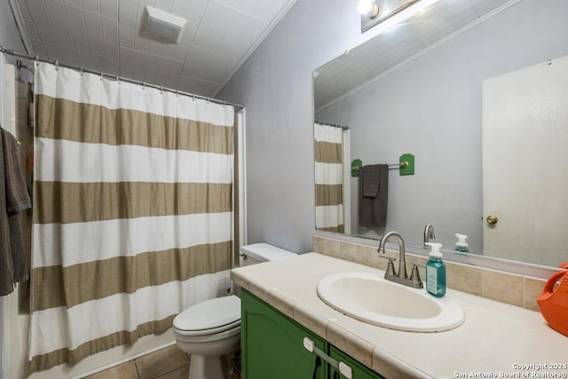 22337 Red Sand, San Antonio, TX 78264 - bathroom with toilet, vanity, and tile patterned floors