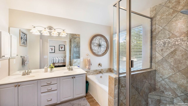 21627 Rio Comal, San Antonio, TX 78259 - ensuite bathroom with a shower stall, a garden tub, and double vanity