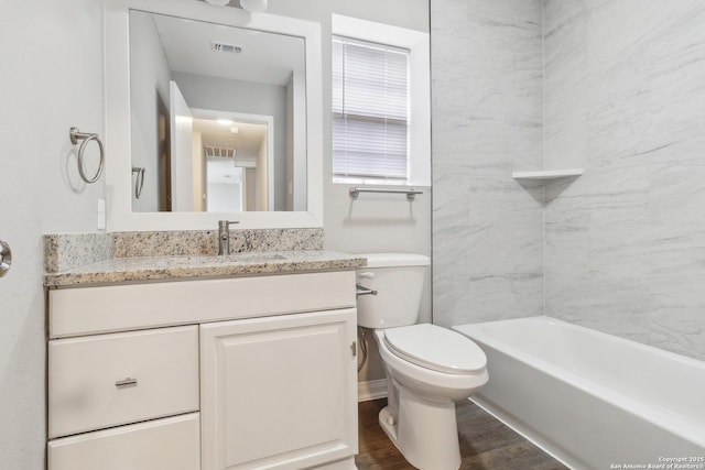 4742 Highland Farm, San Antonio, TX 78244 - full bathroom with wood finished floors, vanity, toilet, and shower / bath combination