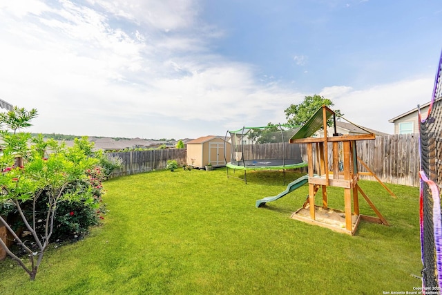 5483 Jasmine, Bulverde, TX 78163 - view of yard featuring a trampoline and a playground