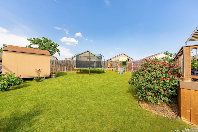 5483 Jasmine, Bulverde, TX 78163 - view of yard featuring a trampoline and a playground