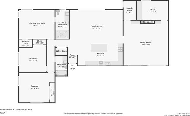 446 Forrest Hill, San Antonio, TX 78209 - floor plan / room layout