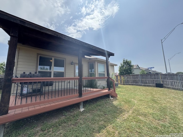 5726 Ivans Farm, San Antonio, TX 78244 - view of yard with a wooden deck