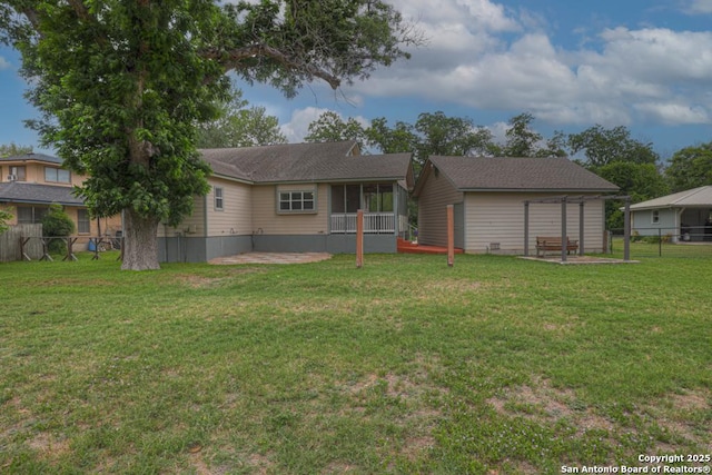 141 Rio Grande, Seguin, TX 78155 - rear view of house with a patio and a sunroom