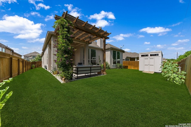 9730 Kremmen, Boerne, TX 78006 - rear view of property with a pergola and stucco siding
