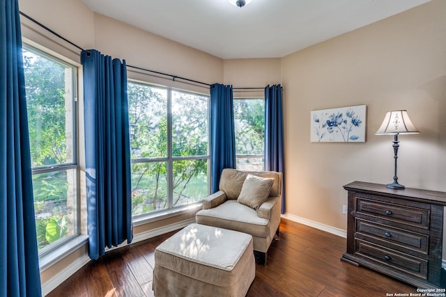 31763 Scarteen, Fair Oaks Ranch, TX 78015 - sitting room featuring healthy amount of natural light, baseboards, and dark wood-style floors