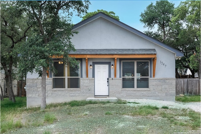 1547 Bonnyview Dr, Canyon Lake, TX 78133 - view of front of property featuring stucco siding and stone siding