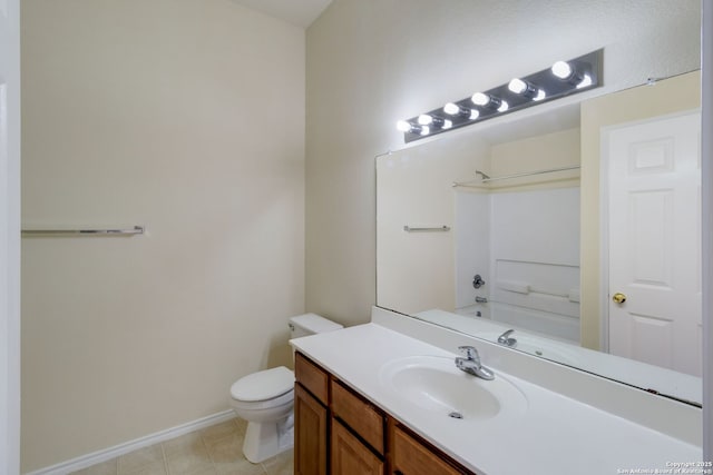 9726 Copper Rock, Converse, TX 78109 - bathroom with vanity, toilet, baseboards, and shower / tub combination