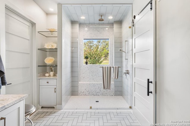 159 Inspiration, Fredericksburg, TX 78624 - bathroom featuring vanity and a stall shower