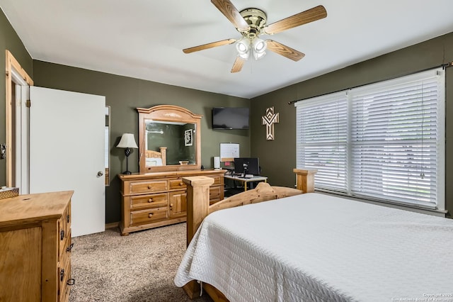 258 S Live Oak, New Braunfels, TX 78130 - bedroom with light carpet and ceiling fan