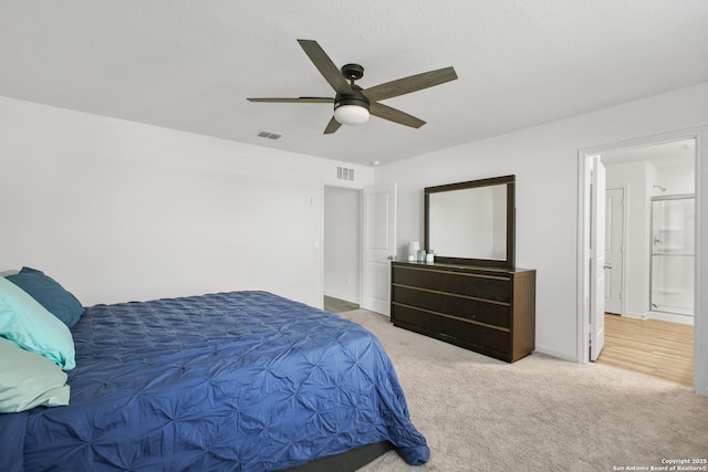 12855 Cygnus, San Antonio, TX 78245 - bedroom featuring carpet flooring, a ceiling fan, ensuite bathroom, and baseboards
