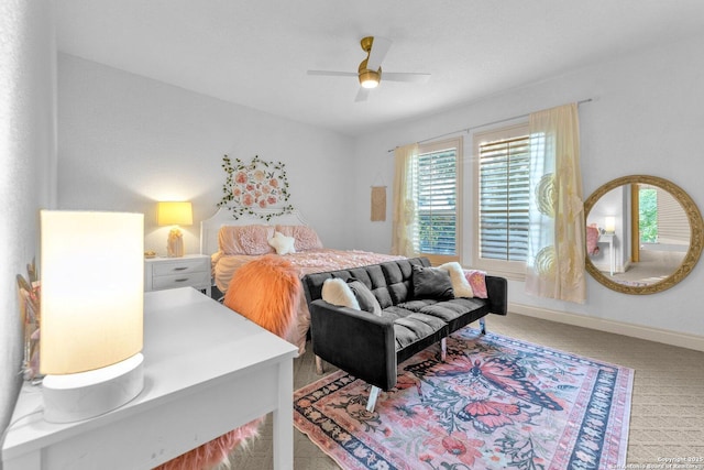 1015 Campanile, San Antonio, TX 78258 - bedroom featuring carpet flooring, baseboards, and ceiling fan