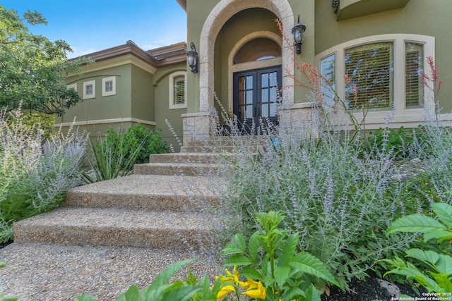 1015 Campanile, San Antonio, TX 78258 - view of exterior entry featuring stucco siding and french doors