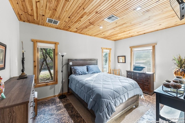 231 Doris Dr, Kerrville, TX 78028 - bedroom with wooden ceiling and multiple windows