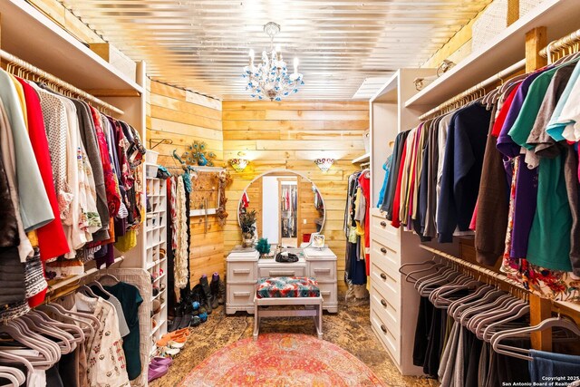 231 Doris Dr, Kerrville, TX 78028 - spacious closet featuring a chandelier