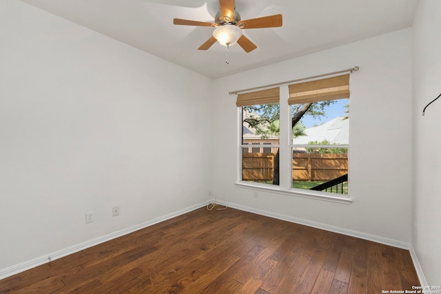 18719 Needle Rock, San Antonio, TX 78258 - empty room featuring baseboards, hardwood / wood-style floors, and ceiling fan