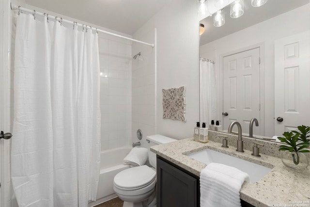 18719 Needle Rock, San Antonio, TX 78258 - full bath with vanity, shower / tub combo, and toilet