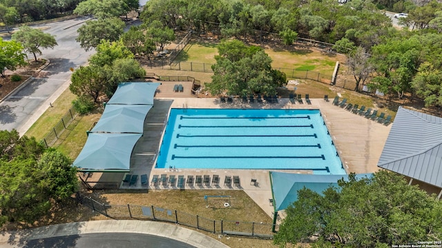 18719 Needle Rock, San Antonio, TX 78258 - bird's eye view of a pool area