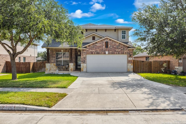 13508 Ashmont, Live Oak, TX 78233 - traditional home featuring stone siding, driveway, a garage, a shingled roof, and stucco siding