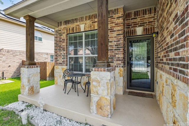 13508 Ashmont, Live Oak, TX 78233 - entrance to property featuring brick siding and a porch