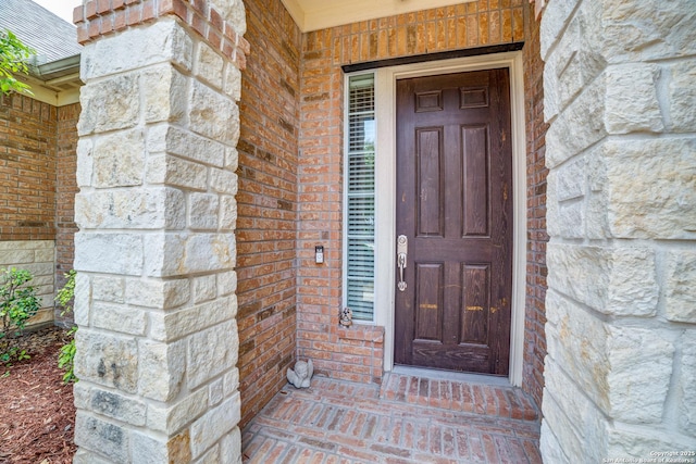12406 Prince Solms, San Antonio, TX 78253 - entrance to property with brick siding and stone siding
