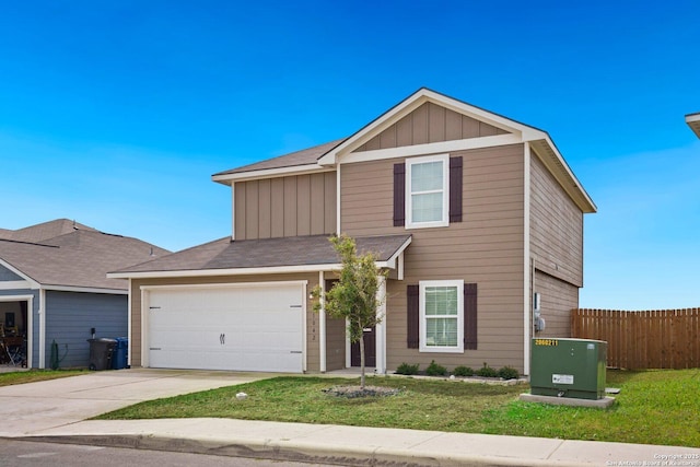 11042 Eyelet Hbr, Converse, TX 78109 - traditional home with board and batten siding, concrete driveway, and an attached garage