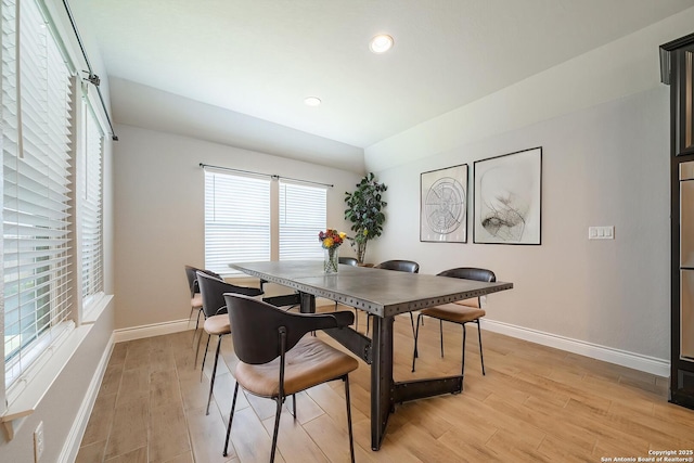 12827 Sabinal Riv, San Antonio, TX 78253 - dining space with light wood-style floors, baseboards, and recessed lighting