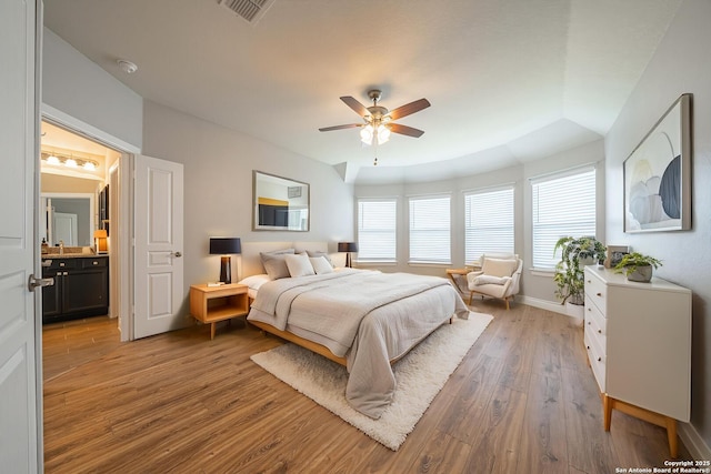 12827 Sabinal Riv, San Antonio, TX 78253 - bedroom with light wood finished floors and ceiling fan