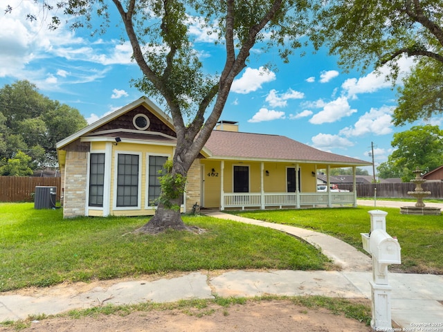 402 Teakwood, Victoria, TX 77901 - view of front of home with a porch and central AC