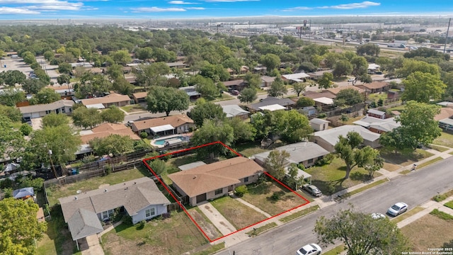 4503 Tropical, San Antonio, TX 78218 - aerial view of residential area featuring property boundaries highlighted