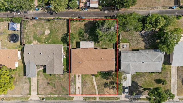 4503 Tropical, San Antonio, TX 78218 - aerial view of property and surrounding area with property boundaries highlighted