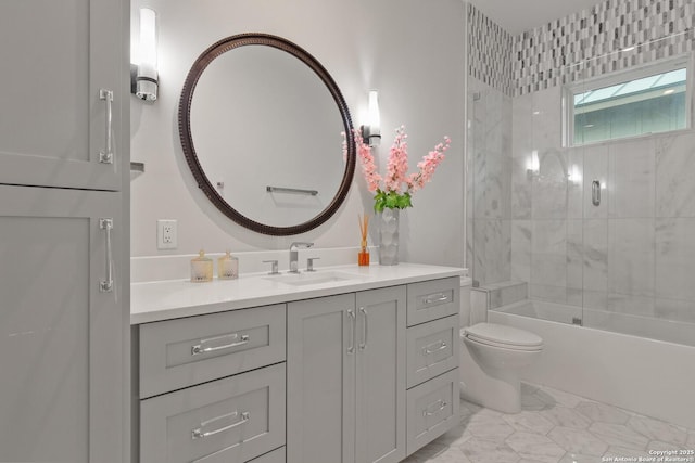 312 Frey, Boerne, TX 78006 - full bathroom featuring vanity, toilet, and tub / shower combination