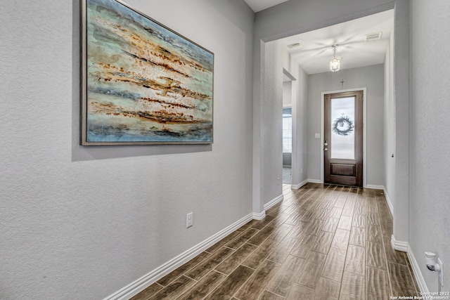 8922 Trail Dust, San Antonio, TX 78254 - entryway featuring baseboards and dark wood-type flooring