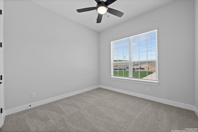 190 Azalea Aly, Castroville, TX 78009 - carpeted spare room with baseboards and ceiling fan