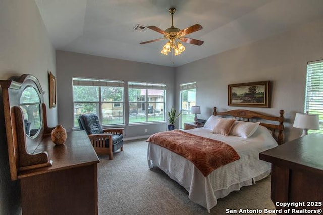 228 Long Crk, New Braunfels, TX 78130 - carpeted bedroom featuring ceiling fan