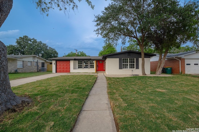 206 Scott, Universal City, TX 78148 - view of front of house with a garage, driveway, a front yard, and central air condition unit