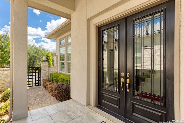 17 Denbury, San Antonio, TX 78257 - property entrance with french doors and stucco siding