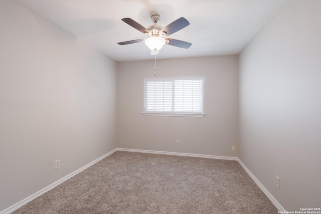 8314 Morning Grv, Converse, TX 78109 - spare room featuring carpet flooring, a ceiling fan, and baseboards