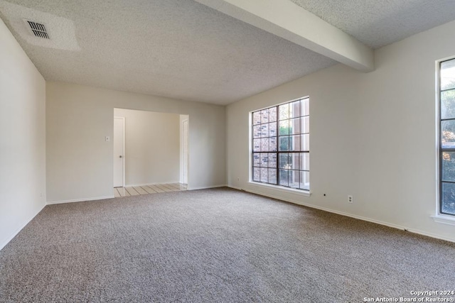 2514 Silver Rdg, San Antonio, TX 78232 - empty room with a textured ceiling, plenty of natural light, carpet flooring, and baseboards