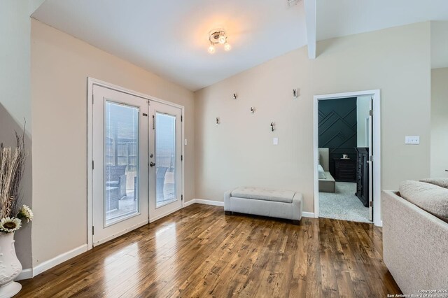 8010 Indian Bnd, San Antonio, TX 78250 - entryway featuring french doors, hardwood / wood-style flooring, and baseboards