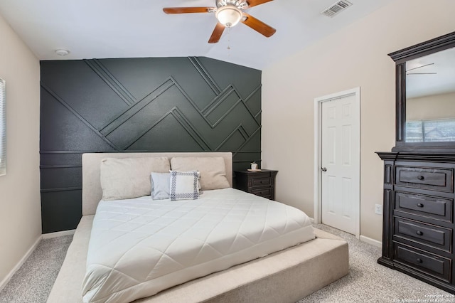 8010 Indian Bnd, San Antonio, TX 78250 - carpeted bedroom with baseboards, a ceiling fan, and vaulted ceiling