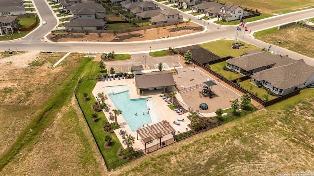 948 Black Horse Way, San Antonio, TX 78260 - aerial perspective of suburban area with a pool area